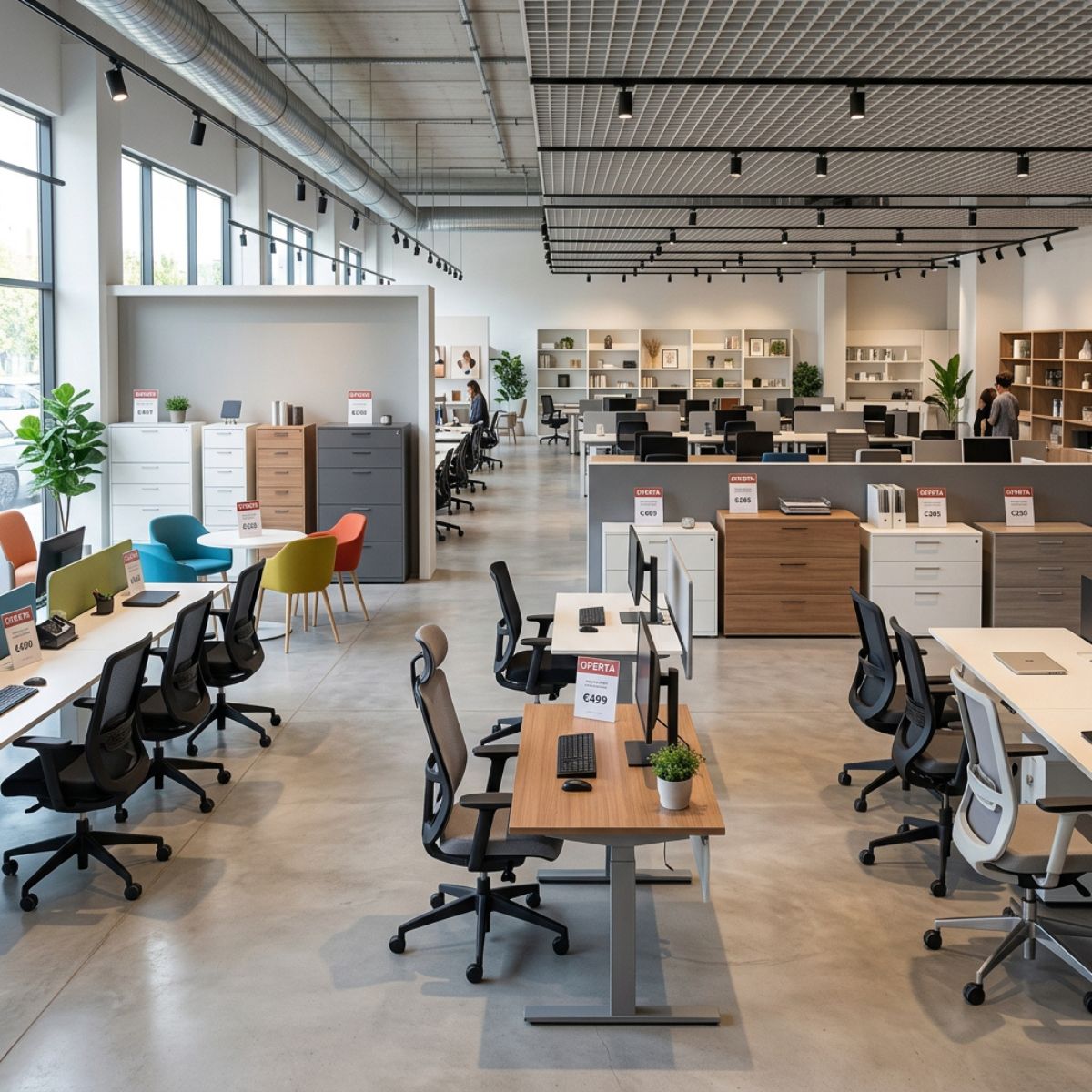 Stock de muebles de oficina disponible durante las rebajas de verano
